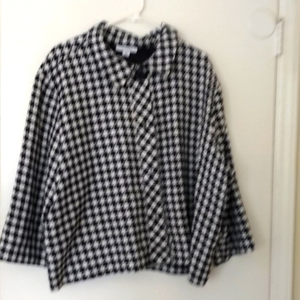 Black and white swing coat.